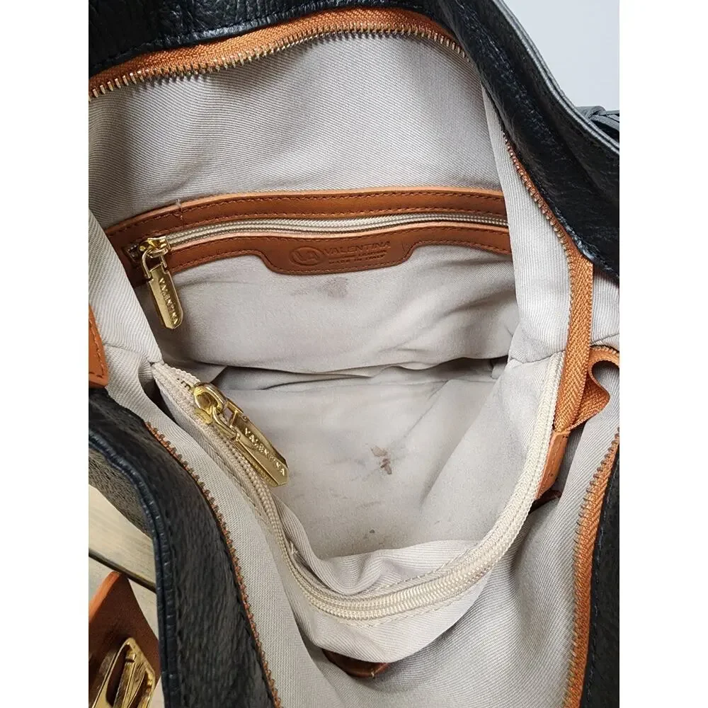 VALENTINA Tradizione Italiana Genuine Leather Black Shoulder Bag Purse - Picture 13 of 14